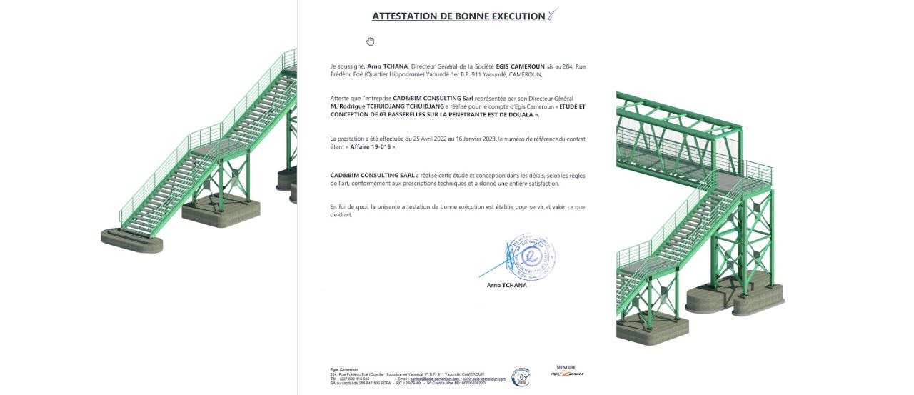 Attestation de bonne exécution — EGIS Cameroun