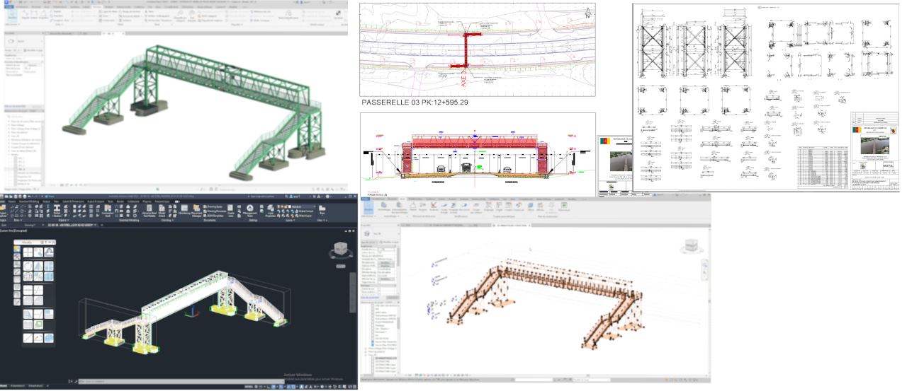 Études techniques — Passerelle métallique